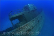 Schiffswrack eines Fischerbootes am Grund des Atlantiks (Lanzarote, Kanarische Inseln, Atlantischer Ozean)