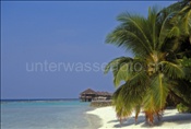 Strand auf der Ferieninsel Kuramathi im indischen Ozean (Malediven)